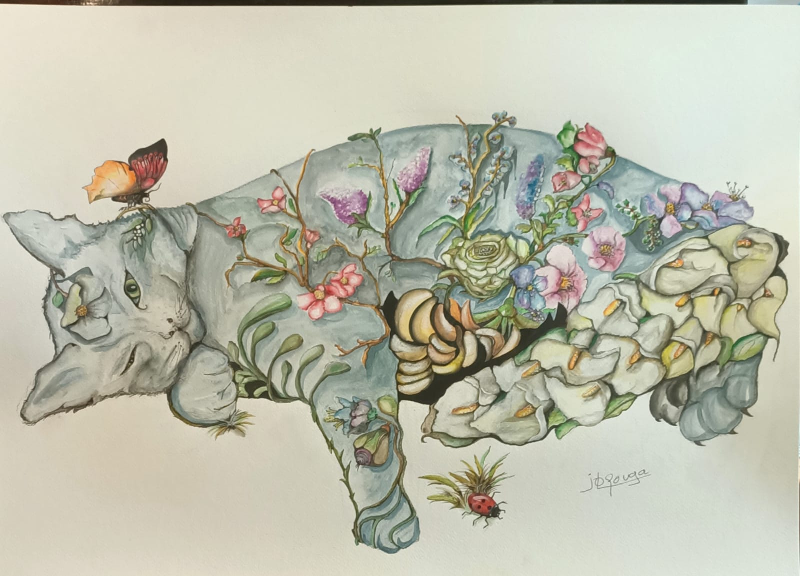 Gros Ronron - Aquarelle - 50 x 70 Gros Ronron - Aquarelle - 50 x 70