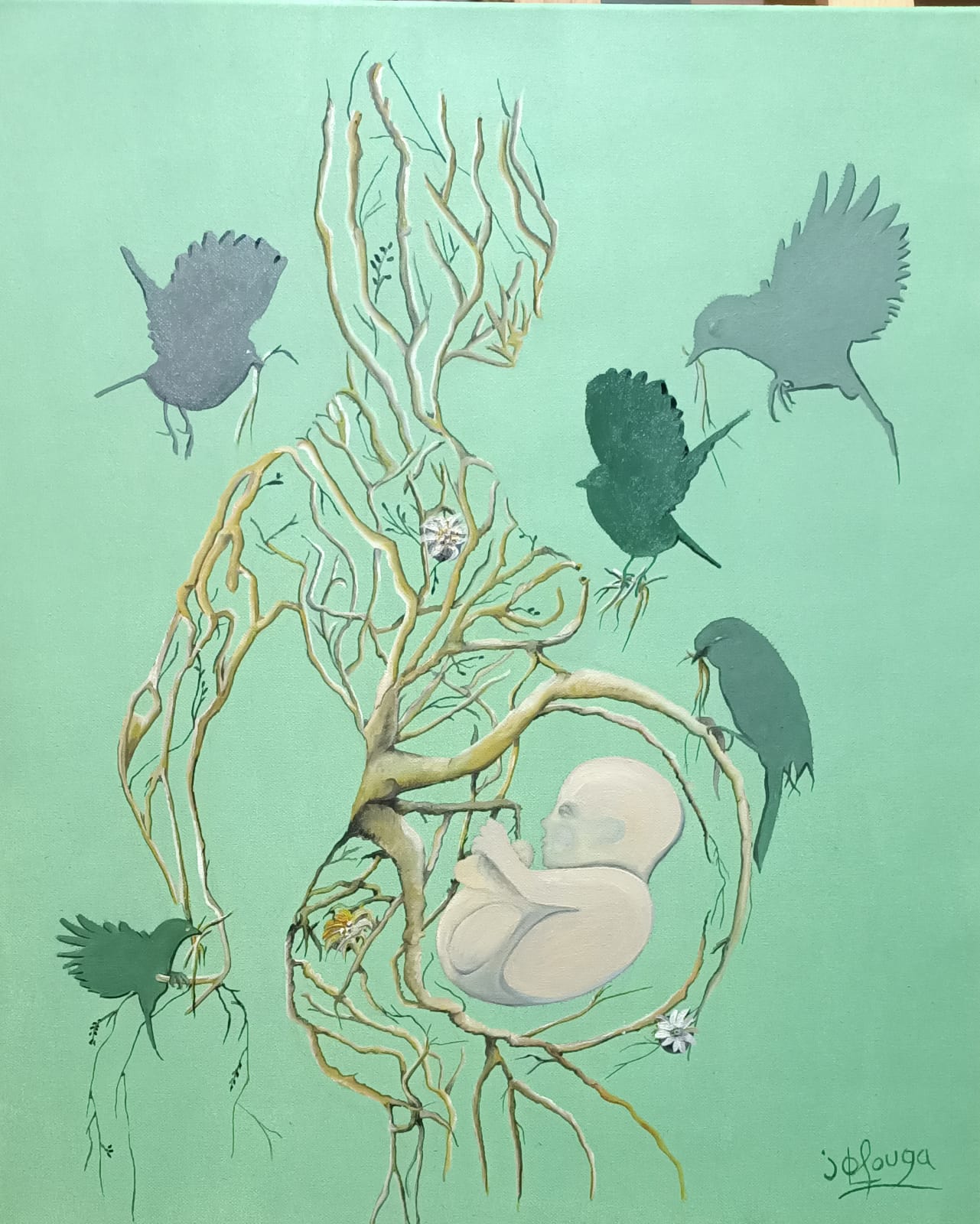 Mère Nature - 50x60 cm -huile Mère Nature - 50x60 cm -huile