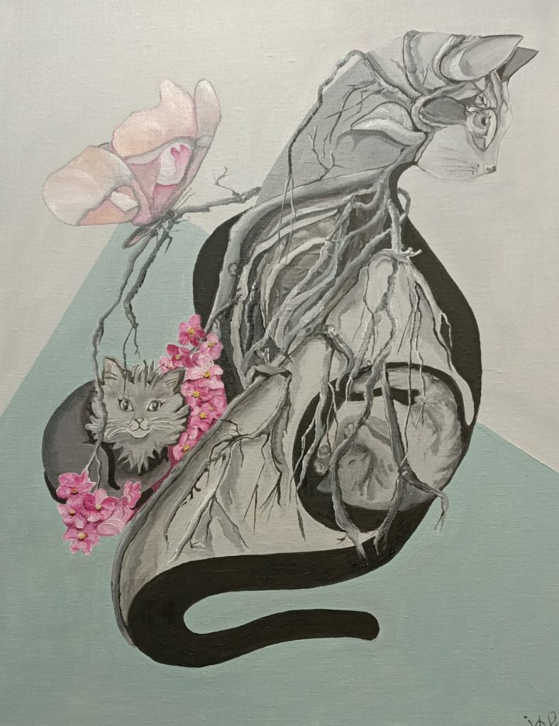 "Chats Errants" - Huile sur toile en lin - 46 x 50 cm